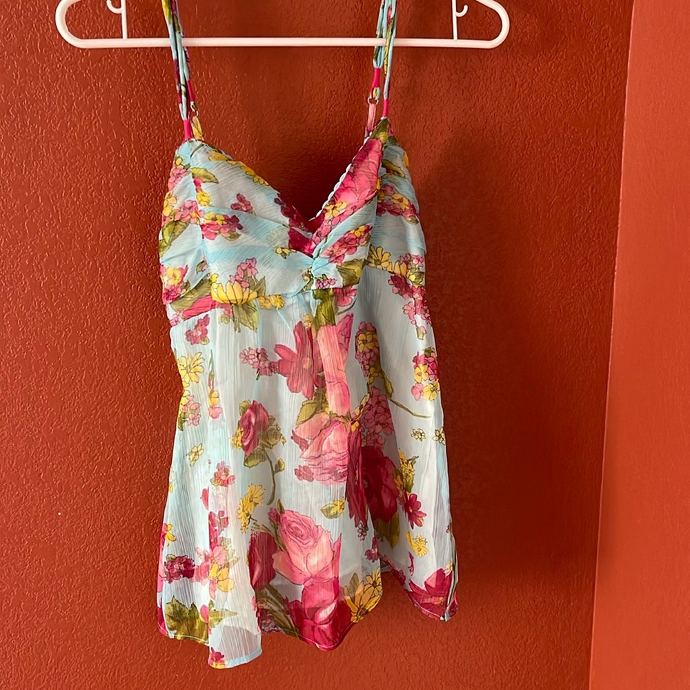 Boho floral spaghetti strap top